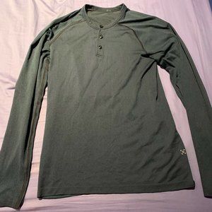 Lululemon Men’s Metal Vent Tech Long Sleeve Henley - Turqoise, Small